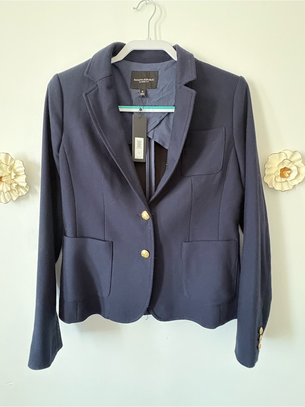 Banana Republic Navy Blazer with Gold Buttons